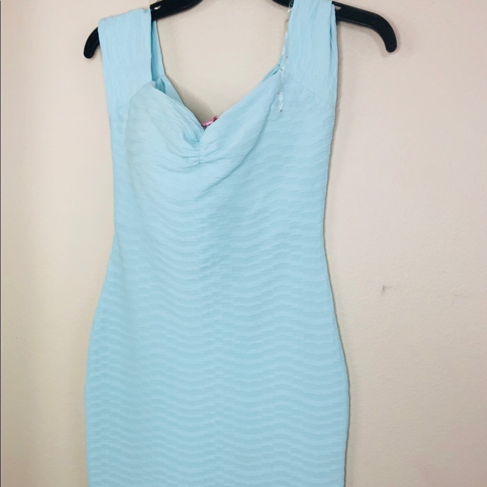 ASOS mint off the shoulder dress